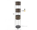 Vloerlamp 3L tower waterhyacint - Zwart nikkel