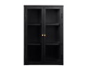 Wandkast Carmel met glas & metaal 90x60x25 cm - zwart