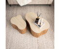 Salontafel Nuovo shamrock travertin keramiek - Beige - 85x64x40 cm