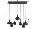 Hanglamp Zip 7 lampen - Artic zwart