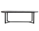 Zwarte Eettafel Mangohout met stalen onderstel