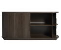 Dressoir Enna 165 cm - dark espresso eiken - travertin keramiek