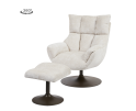 Force Fauteuil met voetenbank - Cremona 02 sand (draaibaar)