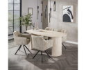 Eettafel Arch travertin keramiek ovaal 180x90 cm  - Beige - Japandi