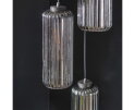 Hanglamp 5L getrapt cilinder rib smoke - Artic zwart