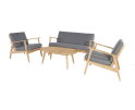 NARVIK LOUNGE SET - LIGHT TEAK LOOK / ROYAL ANTHRACITE