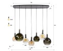 Hanglamp Moka 4+3L - Multi bruin