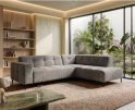 Hoekbank Viano rechts stof Bella 15 Donkergrijs gem&ecirc;leerd - 255x200x84 cm - modern
