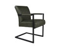 HSM Collection-Eetkamerstoel Texas Met Arm S/2-55x50x85-Groen/Zwart-Leder/Metaal
