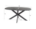 Eettafel Marquina Deens ovaal melamine 150x90 cm - marmerlook 3D