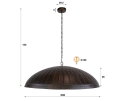 Hanglamp Gardo 1-lichts metaal 90x90x150 cm - smoked brown