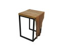 Small Flower Table - 35x35x50 - Naturel/zwart - Teakhout/ijzer