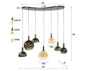 Hanglamp 4+3L Cluster - Sienna brown