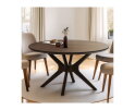 Eettafel Jax rond mangohout 130x130x77 cm - Walnoot - Japandi