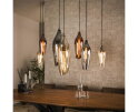 Hanglamp 4+3 cocoon mix glass - Zwart