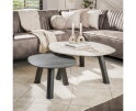 Salontafel set/2 log Twin - 3D ceramic mix travertine