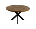 Ronde eettafel Melbourne - ø80x76 - Naturel/zwart - Mangohout/ijzer