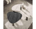 Salontafel set/2 organisch Twin - 3D ceramic mix travertine