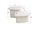 Salontafel Sienna set van 2 organisch marmer composiet - wit