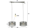 Hanglamp Stringshade 2 lampen - Zwart nikkel