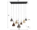 Hanglamp 4+3 wings mix glass - Zwart