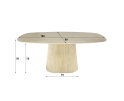 Eettafel Centurio Deens ovaal Travertin keramiek 180x90 cm - Beige