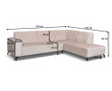 Hoekbank Milena Beige - Astra 3 &ndash; Ottomane links &ndash; 274x210 cm