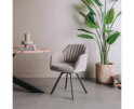 Tower Living Eetkamerstoel Bruno draaibaar - stof nature 120 Beige grey