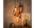 Hanglamp Cocoon getrapt mix glass 5 lampen - Zwart