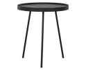 Coffee table Saturnus small BLACK,45x&Oslash;40 cm, recycled teakwood