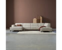 U-bank RIVER Hoekbank &ndash; Chaise Longue Links + 2,5-Zits + Ottoman Rechts &ndash; Stof Majestic Beige &ndash; 368 cm