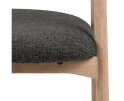 HSM Collection-Eetkamerstoel Ella Met Arm S/2-56x54x76-Grijs/White Wash-Stof/Eiken