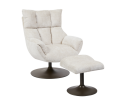 Force Fauteuil met voetenbank - Cremona 02 sand (draaibaar)