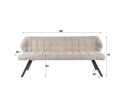 Eetkamerbank raster - Boucle zandkleur - 180x58x81 cm
