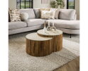 Salontafel Nuovo set van 2 halfrond travertin - Beige