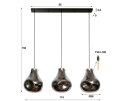 Hanglamp Dent glass 3 lampen - Artic zwart
