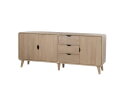 Dressoir 180 met 3 deuren en 3 lades, Acacia Weathered Wood - Glostrup Furniture Collection