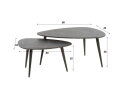 Salontafel Marquina set van 2 niervormig - marmerlook