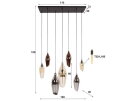 Hanglamp 4+3 cocoon mix glass - Zwart