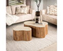 Salontafel Nuovo shamrock travertin keramiek - Beige - 85x64x40 cm