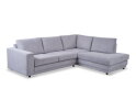 Hoekbank Livaro Beige - Zoom 19 Ribstof &ndash; Ottomane rechts &ndash; 261x204 cm