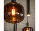 Hanglamp 4+3 metal and glass mix Bronza - Sienna brown