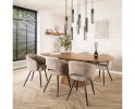 Eettafel Wave Deens ovaal Centrale poot mangohout 215x105 cm - Zandkleur