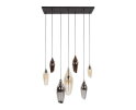 Hanglamp 4+3 cocoon mix glass - Zwart