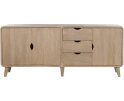 Dressoir 180 met 3 deuren en 3 lades, Acacia Weathered Wood - Glostrup Furniture Collection