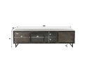 TV-meubel 180cm Rift metal - Gun metal