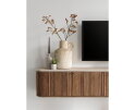 Hanging TV stand Lagoon medium,37x180x35 cm, teakwood + mortex