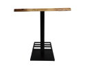 Vierkante bartafel - 80x80x92 - naturel/zwart - Acacia/metaal