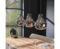 Hanglamp Dent glass 3 lampen - Artic zwart