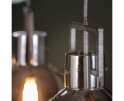 Hanglamp 3L industry chromed glass - Oud zilver